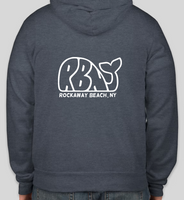 RBNY Whale Logo Full Zip Hoodie Heather Navy