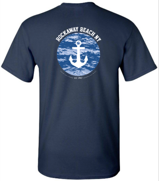 Rockaway Beach ESWT 1897 Anchor Logo Short Sleeved T-Shirt