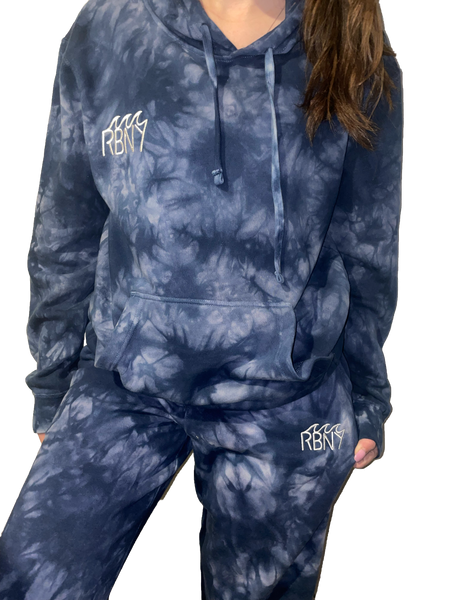 Navy Embroidered RBNY Wave Logo Tie Dye Sweats